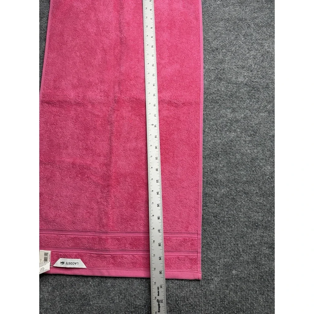 Lacoste Hand Towel Pink Cotton 16x30 Crocodile Logo Bath Spa Gym NWT Soft